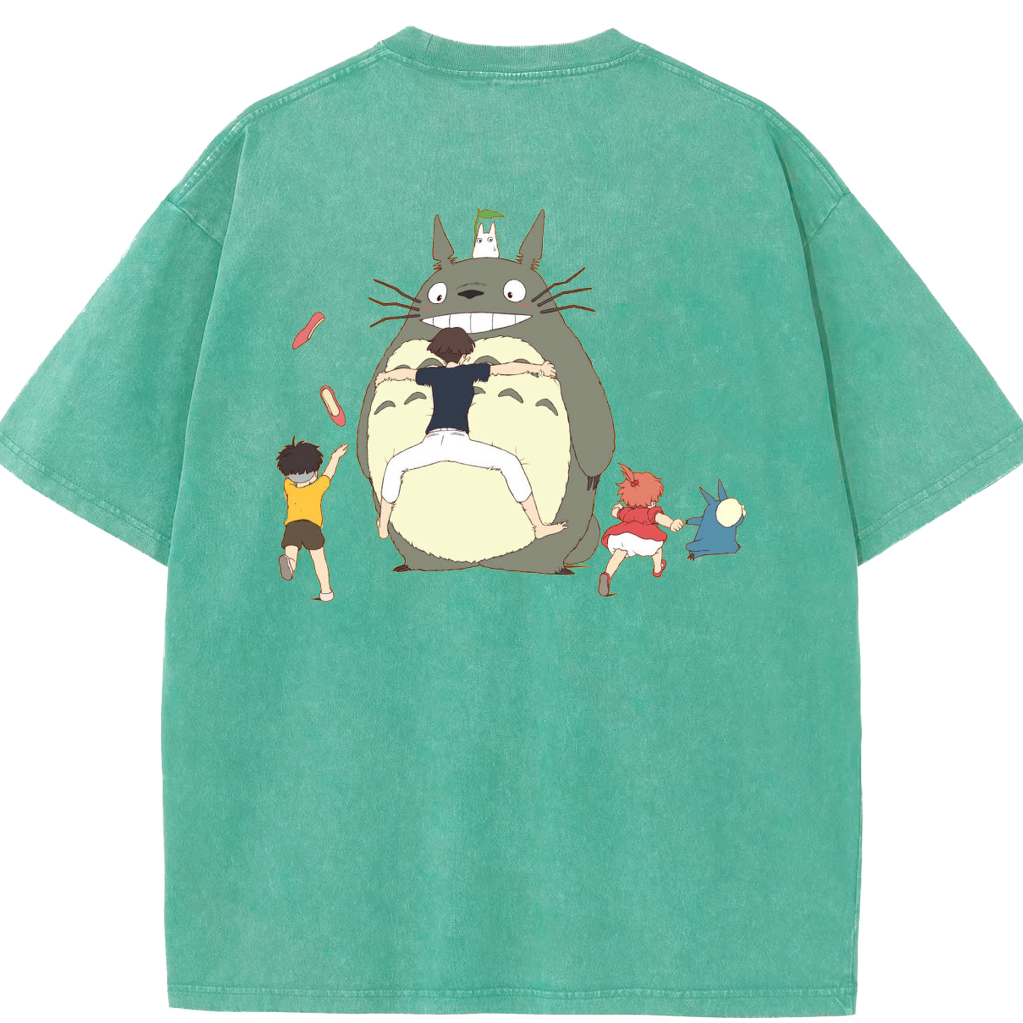 （画像用） となりのトトロ 草壁メイ 草壁サツキ My Neighbor Totoro Satsuki Kusakabe Mei Kusakabe 綿100% ヴィンテージ風 半袖Tシャツ（背面プリント）